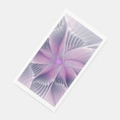 Serviette En Papier Joli rose Fleur Moderne Abstrait Fractal Art (Coin)