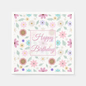 Serviette En Papier Joli rose Fleurs Super Design rétro (Devant)