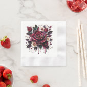 Serviette En Papier Joli Rose Floral Mariage (En situation)