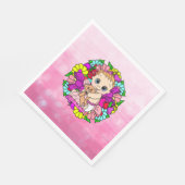 Serviette En Papier Joli rose florale Baby shower caucasien fille (Coin)