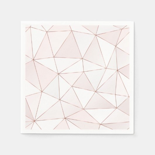 Serviette En Papier Joli Rose Gold Foil Geometry Abstrait Motif (Devant)