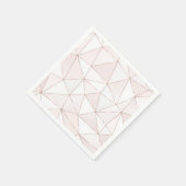Serviette En Papier Joli Rose Gold Foil Geometry Abstrait Motif (Coin)