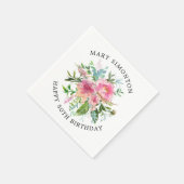 Serviette En Papier Joli rose Peony Floral 50e anniversaire (Coin)