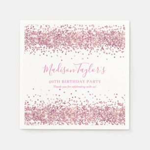 Serviette En Papier Joli rose poudré paillettes scintillement confetti