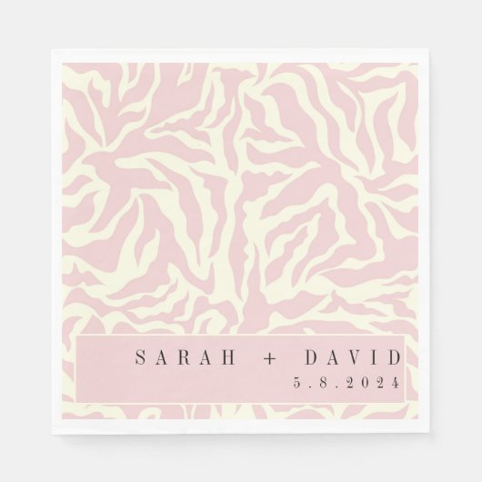 Serviette En Papier Joli rose Vagues Matisse Mariage d'art (Devant)