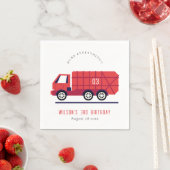 Serviette En Papier Joli Rouge Garbage Truck Enfants N'importe quel âg (En situation)