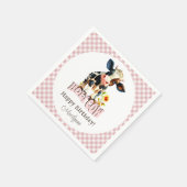 Serviette En Papier Joli Saint Vache rose Anniversaire (Coin)
