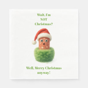 Serviette En Papier Joli salami surprend Noël en vert moelleux