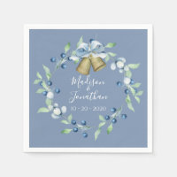 Joli Script de couronne Bleu Élégant Mariage perso