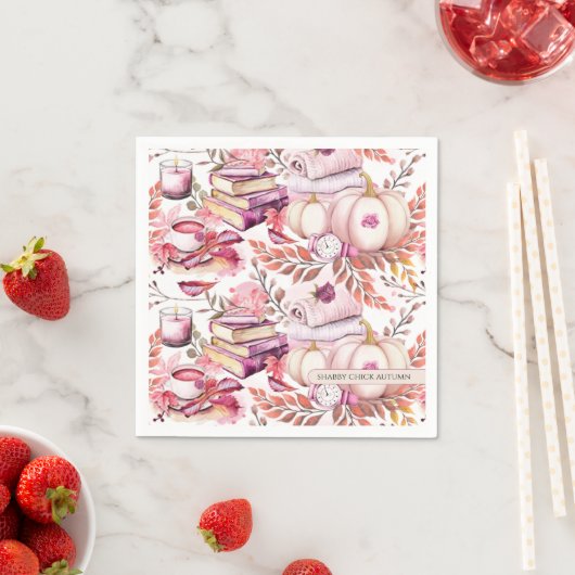 Serviette En Papier Joli Shabby Chick Motif d'automne (En situation)