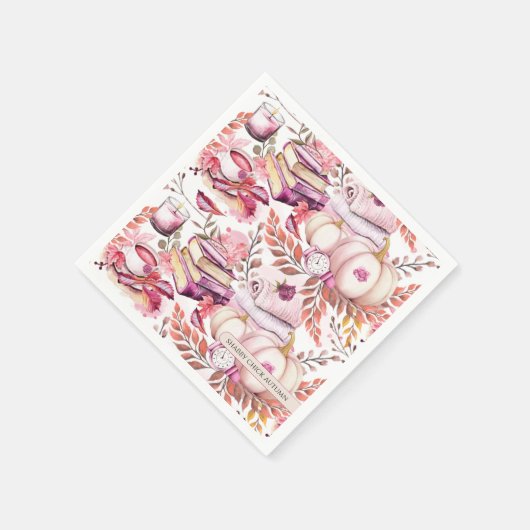 Serviette En Papier Joli Shabby Chick Motif d'automne (Coin)