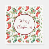 Serviette En Papier Joli socle vert et rouge (Devant)