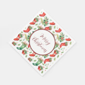 Serviette En Papier Joli socle vert et rouge (Coin)