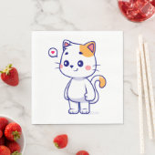 Serviette En Papier Joli sourire de chat (En situation)