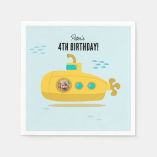 Serviette En Papier Joli sous-marin Anniversaire Enfants Photo en haut