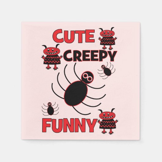 Serviette En Papier Joli Spider Ghost Funny Halloween (Devant)