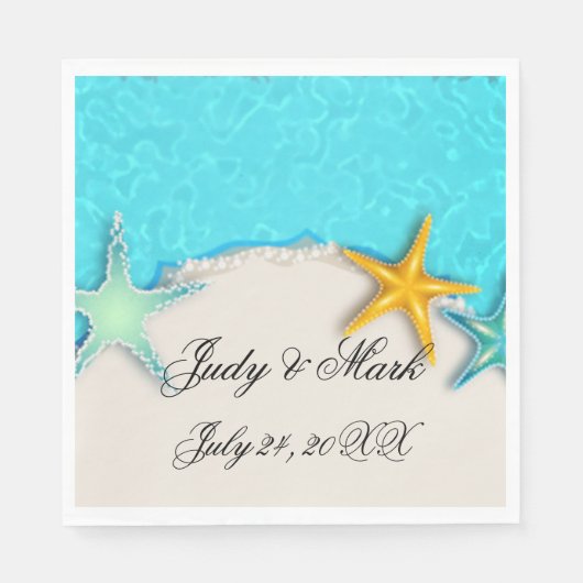 Serviette En Papier Joli Starfish Summer Beach Papier serviettes (Devant)
