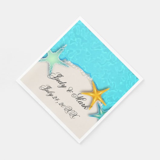 Serviette En Papier Joli Starfish Summer Beach Papier serviettes (Coin)