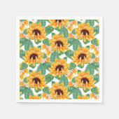 Serviette En Papier Joli tournesol Jaune & Motif vert (Devant)