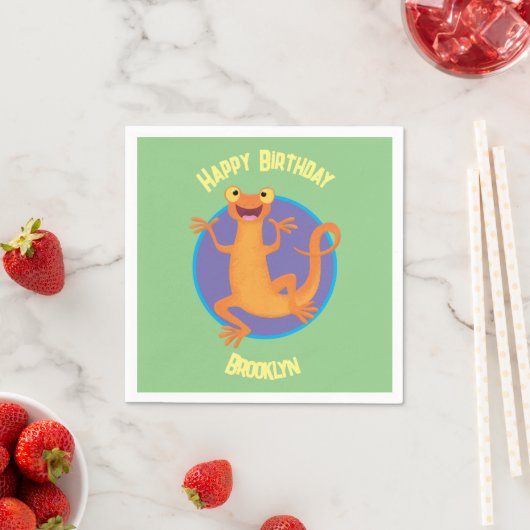 Serviette En Papier Joli triton orangé joyeux (En situation)