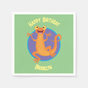Serviette En Papier Joli triton orangé joyeux