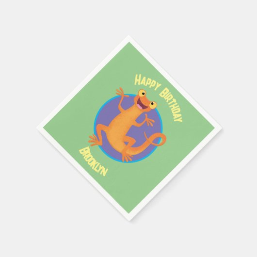 Serviette En Papier Joli triton orangé joyeux (Coin)