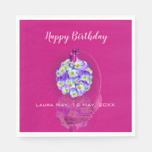 Serviette En Papier Joli Vaporisateur Pansy Fête d'anniversaire