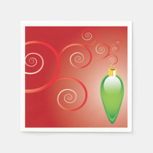 Serviette En Papier Joli Vert Noël Ornement de vacances Rouge Retour