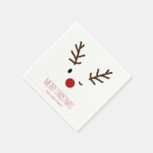 Serviette En Papier Joli Winking Rudolf Reindeer Noël (Coin)