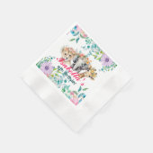 Serviette En Papier Joli zoo floral jungle Animaux Anniversaire Bienve (Coin)