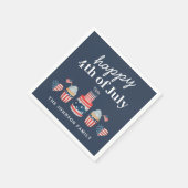 Serviette En Papier Jolie 4 juillet Rouge Blanc Et Bleu (Coin)