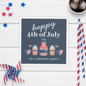 Serviette En Papier Jolie 4 juillet Rouge Blanc Et Bleu