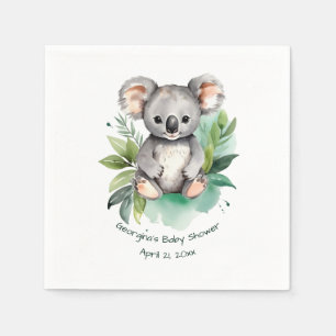 Serviette En Papier Jolie aquarelle Baby shower Koala bébé