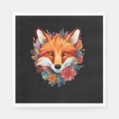 Serviette En Papier Jolie aquarelle Fleur Fox (Devant)