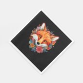 Serviette En Papier Jolie aquarelle Fleur Fox (Coin)