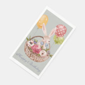 Serviette En Papier Jolie aquarelle Lapin Fleurs de lapin | Anniversai (Coin)