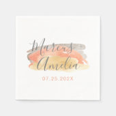 Serviette En Papier Jolie aquarelle minimaliste Mariage (Devant)