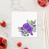 Serviette En Papier Jolie Aquarelle violette Fleurs (En situation)