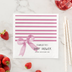 Serviette En Papier Jolie Baby Shower Rose Pâle Aquarelle