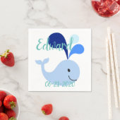 Serviette En Papier Jolie Baleine Bleue (En situation)
