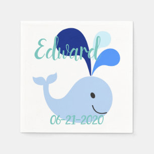 Serviette En Papier Jolie Baleine Bleue