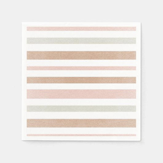 Serviette En Papier Jolie bande neutre moderne (Devant)