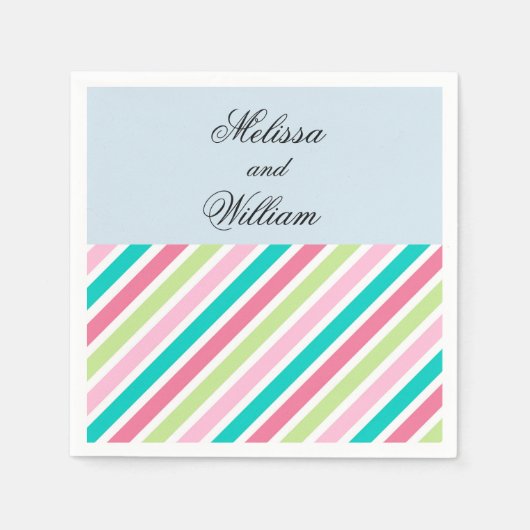 Serviette En Papier Jolie bande rose (Devant)