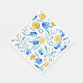 Serviette En Papier Jolie Bar Mitzvah aquarelle Hanukkah juive (Coin)