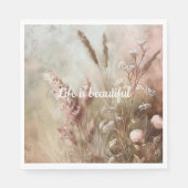 Serviette En Papier Jolie beige floral boho chic (Devant)