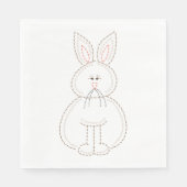 Serviette En Papier Jolie broderie style lapin lapin lapin (Devant)