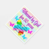 SERVIETTE EN PAPIER JOLIE BUTTERFLY 80E ANNIVERSAIRE NAPKINS (Coin)