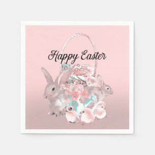 Serviette En Papier Jolie chasse aux œufs de fête d'anniversaire de Pâ