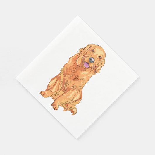 Serviette En Papier Jolie chiot Golden Retriever Chien Party (Coin)