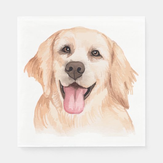 Serviette En Papier Jolie chiot Golden Retriever Chien Party (Devant)